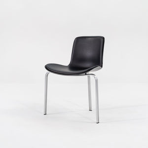 2012 Model PK8 Dining Chair by Poul Kjaerholm for Fritz Hansen in Black Leather and Brushed Stainless 14x Available