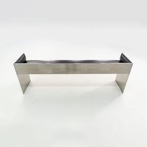 2016 Custom Brushed Stainless Steel Bench with Black Leather Upholstery, 3x Available