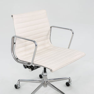 2022 Aluminum Group Management Desk Chair, Model EA335 by Ray and Charles Eames for Herman Miller in White Bristol Leather 2x Available