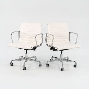 2022 Aluminum Group Management Desk Chair, Model EA335 by Ray and Charles Eames for Herman Miller in White Bristol Leather 2x Available