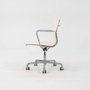 2022 Aluminum Group Management Desk Chair, Model EA335 by Ray and Charles Eames for Herman Miller in White Bristol Leather 2x Available