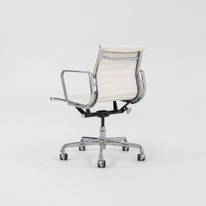 2022 Aluminum Group Management Desk Chair, Model EA335 by Ray and Charles Eames for Herman Miller in White Bristol Leather 2x Available