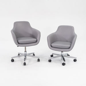 2016 Saiba Mid-Back Task Chair with Five-Star Base by Naoto Fukasawa for Geiger in Grey Leather 8x Available