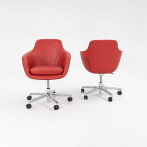 2016 Saiba Mid-Back Task Chair with Five-Star Base by Naoto Fukasawa for Geiger in Red Leather 6x Available