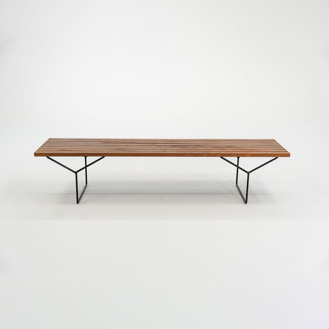 1950S Bertoia Bench, Model 400 By Harry Bertoia For Knoll Steel, Oak