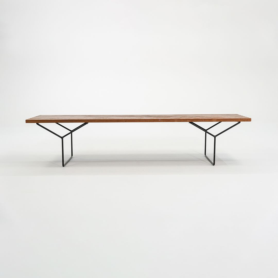 1950S Bertoia Bench, Model 400 By Harry Bertoia For Knoll Steel, Oak