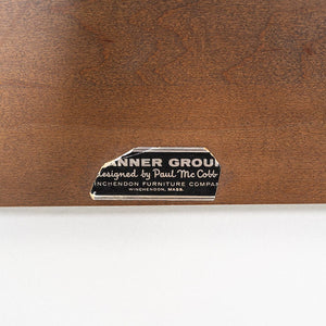 1950s Paul McCobb Planner Group Full-Size Headboard in Dark Wood w/ White Vinyl