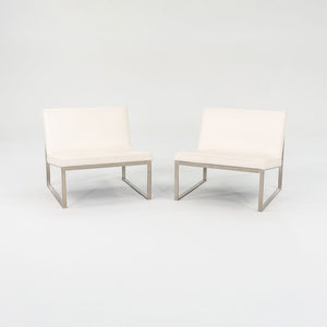 2006 B.2 Armless Lounge Chair by Fabien Baron for Bernhardt Design in White Leather 4x Available