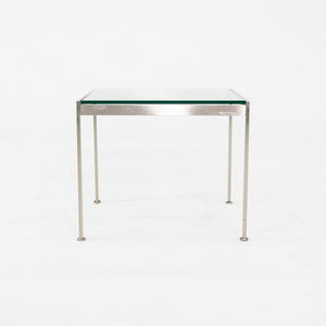 2010s Metal Series Square End Table with Glass Top by Geiger 24x24x20 inches