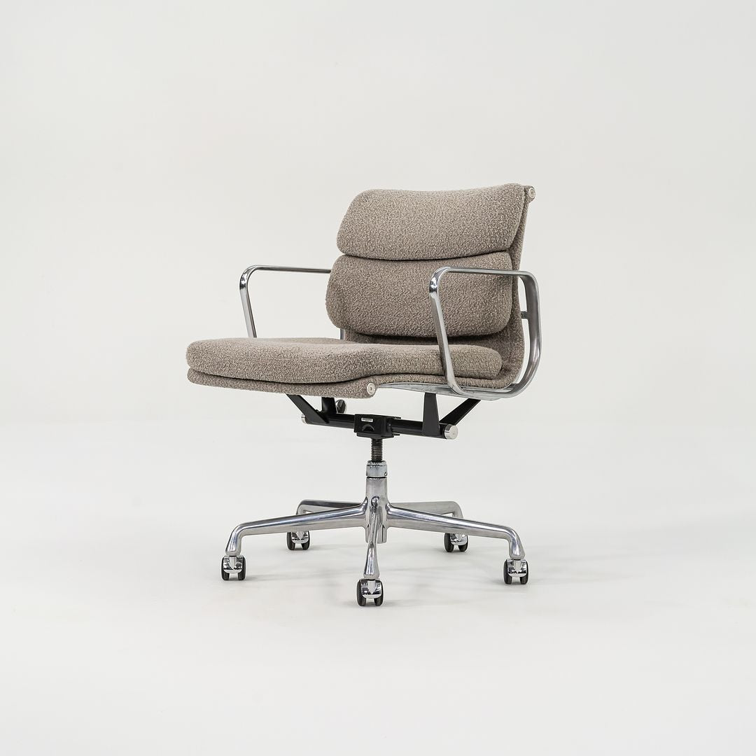 SOLD 2003 Soft Pad Management Chair, EA435 by Ray and Charles Eames for Herman Miller in Grey Boucle 3x Available