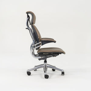 SOLD 2000s Niels Diffrient for Humanscale Freedom Desk Chair in Dark Tan Leather