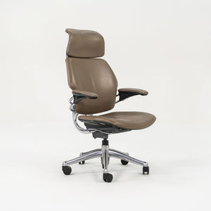 SOLD 2000s Niels Diffrient for Humanscale Freedom Desk Chair in Dark Tan Leather