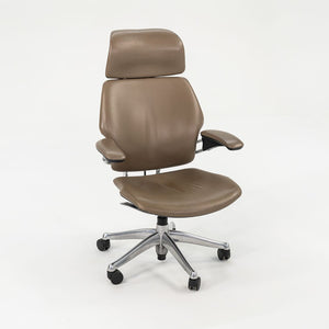 SOLD 2000s Niels Diffrient for Humanscale Freedom Desk Chair in Dark Tan Leather