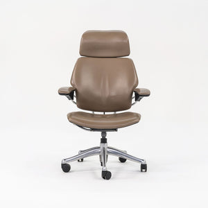 SOLD 2000s Niels Diffrient for Humanscale Freedom Desk Chair in Dark Tan Leather