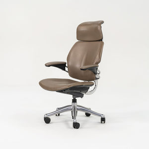 SOLD 2000s Niels Diffrient for Humanscale Freedom Desk Chair in Dark Tan Leather