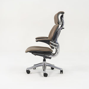 SOLD 2000s Niels Diffrient for Humanscale Freedom Desk Chair in Dark Tan Leather