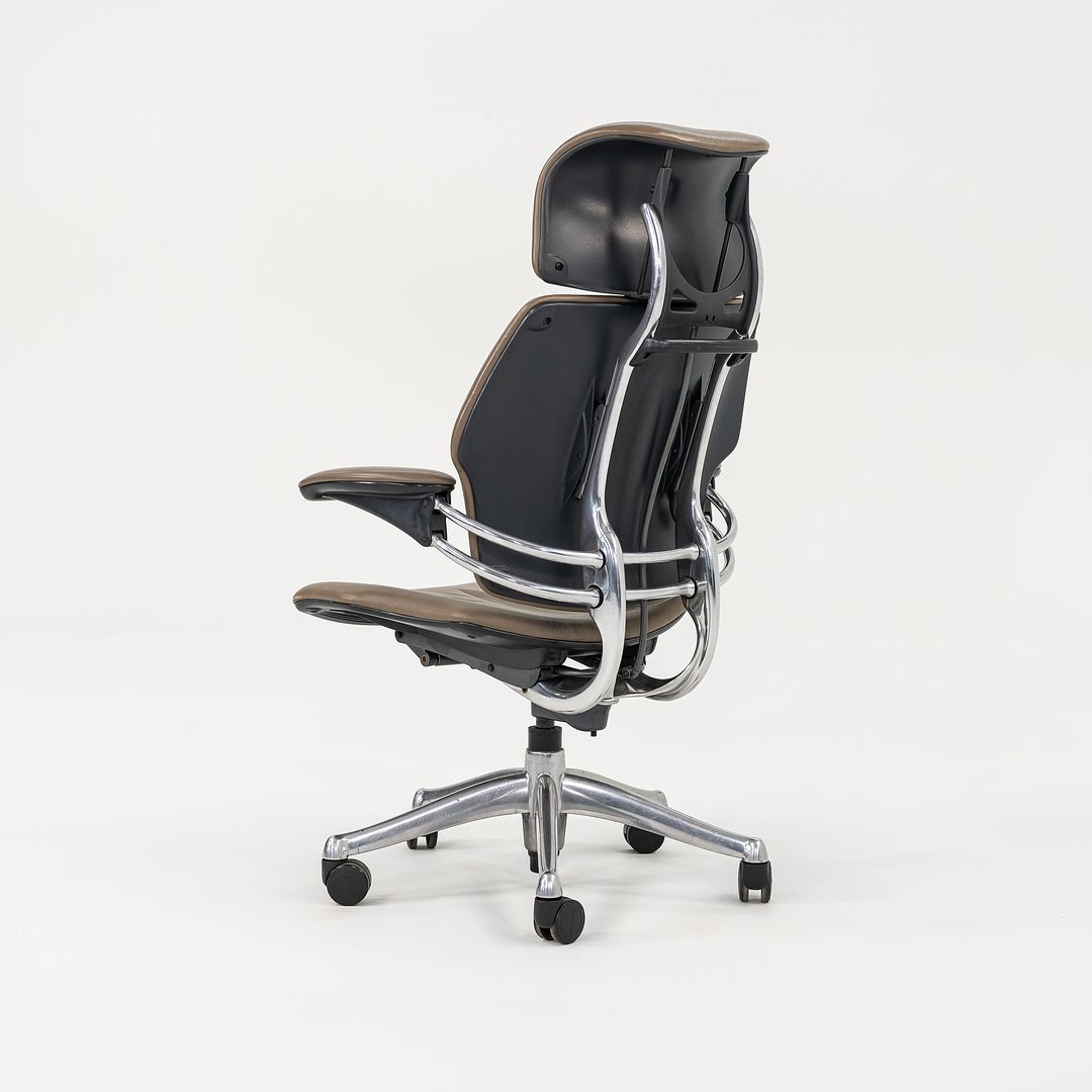 SOLD 2000s Niels Diffrient for Humanscale Freedom Desk Chair in Dark Tan Leather