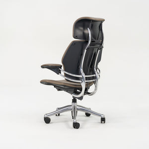SOLD 2000s Niels Diffrient for Humanscale Freedom Desk Chair in Dark Tan Leather