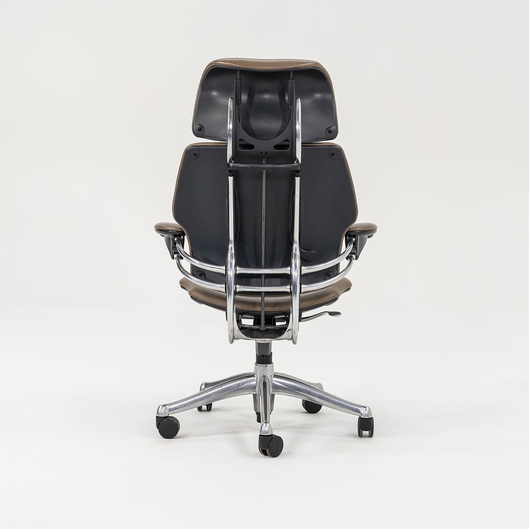SOLD 2000s Niels Diffrient for Humanscale Freedom Desk Chair in Dark Tan Leather