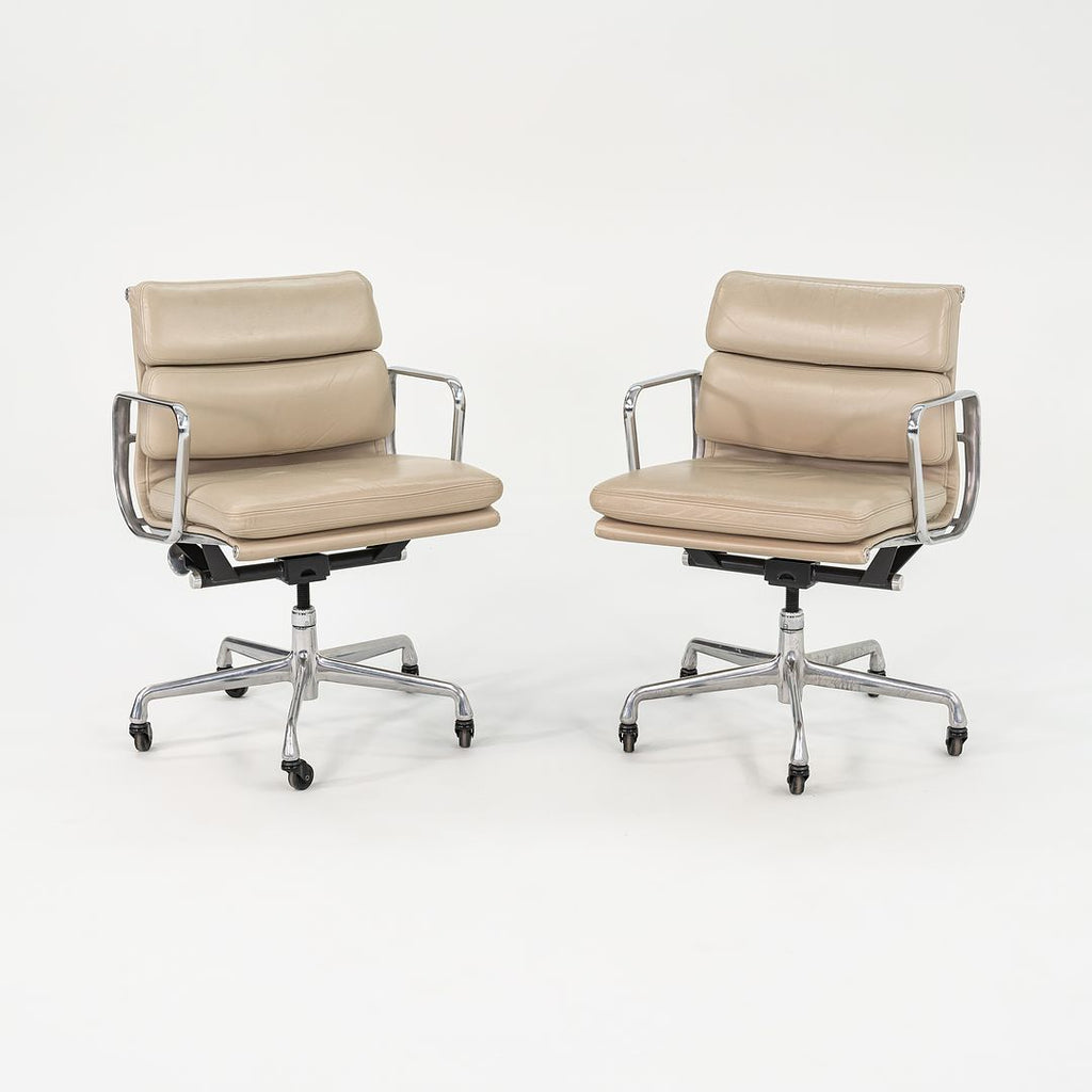 SOLD 2006 Soft Pad Management Desk Chair by Charles and Ray Eames for Herman Miller in Beige Leather 8x Available