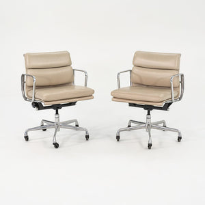SOLD 2006 Soft Pad Management Desk Chair by Charles and Ray Eames for Herman Miller in Beige Leather 8x Available