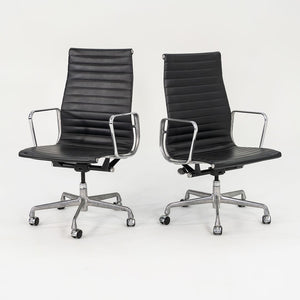 2010 Aluminum Group Executive Desk Chair by Ray and Charles Eames for Herman Miller in Black Naugahyde 2x Available