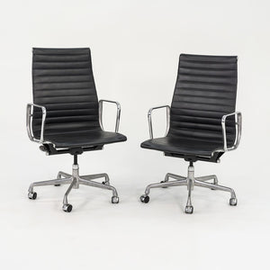 2010 Aluminum Group Executive Desk Chair by Ray and Charles Eames for Herman Miller in Black Naugahyde 2x Available