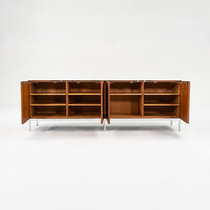 1960S 4-Position Credenza, Model 2544 By Florence Knoll For Knoll Steel, Walnut, Marble