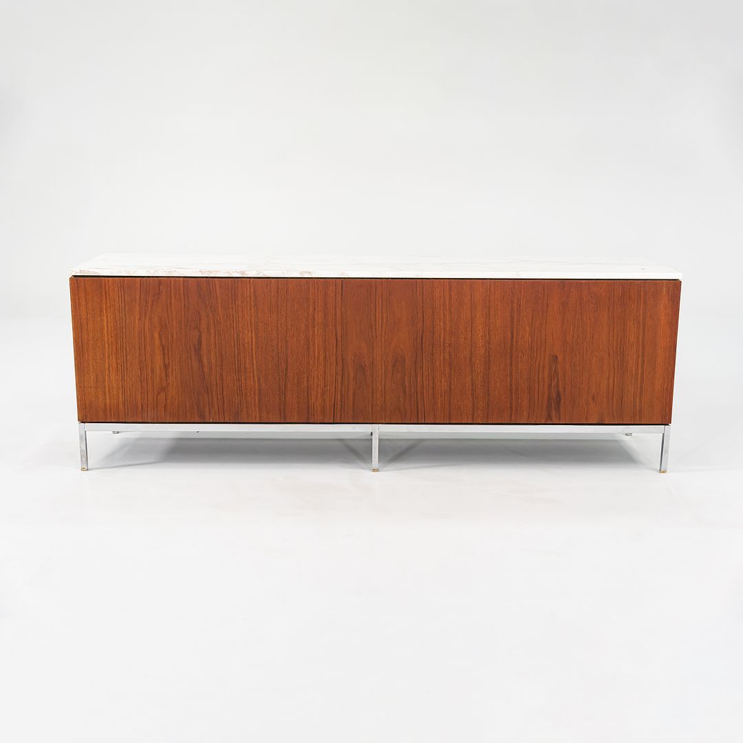 1960S 4-Position Credenza, Model 2544 By Florence Knoll For Knoll Steel, Walnut, Marble