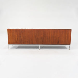 1960S 4-Position Credenza, Model 2544 By Florence Knoll For Knoll Steel, Walnut, Marble