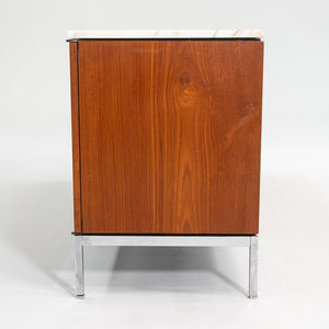 1960S 4-Position Credenza, Model 2544 By Florence Knoll For Knoll Steel, Walnut, Marble