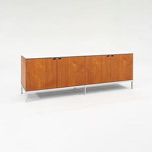 1960S 4-Position Credenza, Model 2544 By Florence Knoll For Knoll Steel, Walnut, Marble