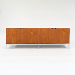 1960S 4-Position Credenza, Model 2544 By Florence Knoll For Knoll Steel, Walnut, Marble