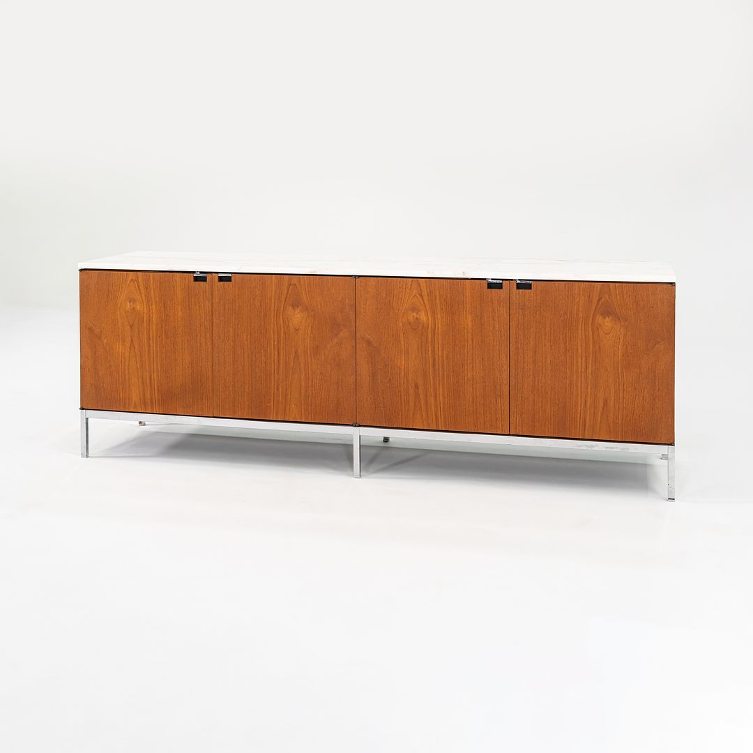 1960S 4-Position Credenza, Model 2544 By Florence Knoll For Knoll Steel, Walnut, Marble