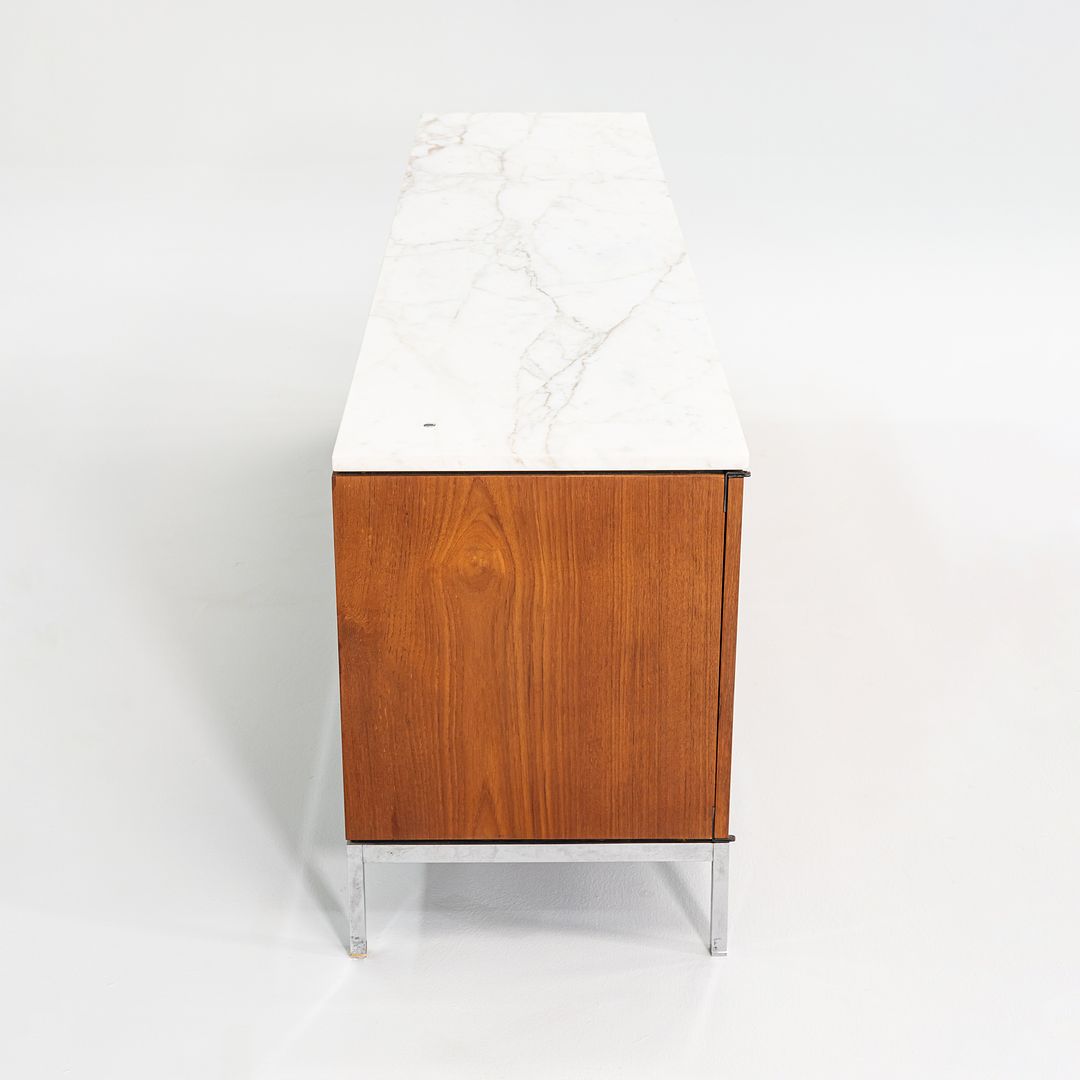 1960S 4-Position Credenza Cabinet, Model 2544 By Florence Knoll For Knoll Steel, Walnut, Marble