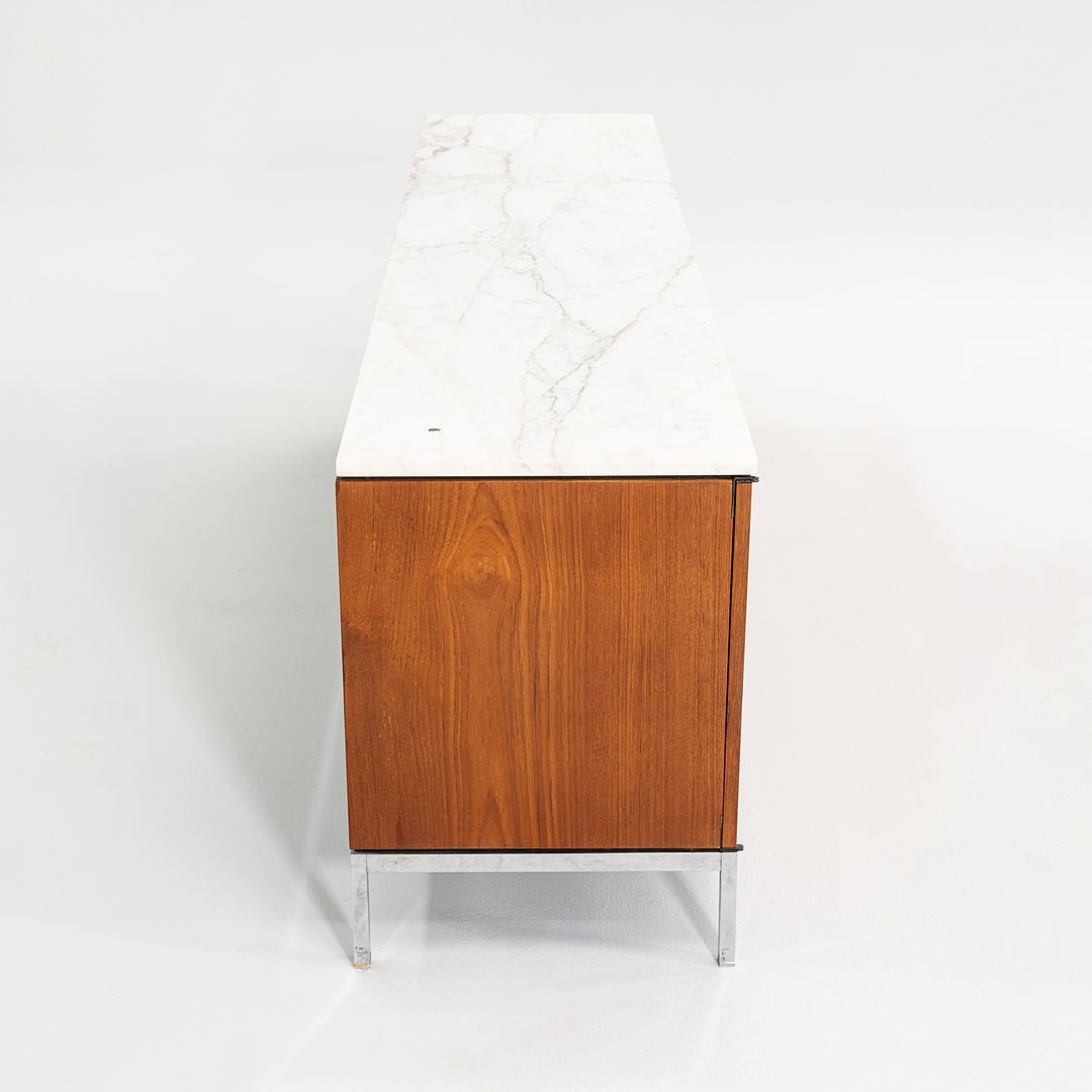 1960S 4-Position Credenza, Model 2544 By Florence Knoll For Knoll Steel, Walnut, Marble