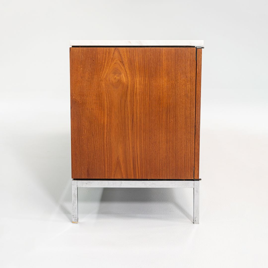 1960S 4-Position Credenza Cabinet, Model 2544 By Florence Knoll For Knoll Steel, Walnut, Marble