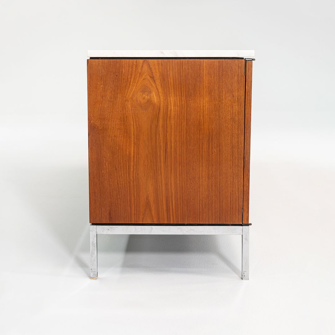 1960S 4-Position Credenza, Model 2544 By Florence Knoll For Knoll Steel, Walnut, Marble