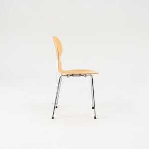 2005 Set of Four 3101 Side Chairs by Arne Jacobsen for Fritz Hansen in Maple and Chromed Steel