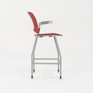 2013 Jeff Weber for Herman Miller Caper Stacking Bar Stool In Red with Arms 11x Available