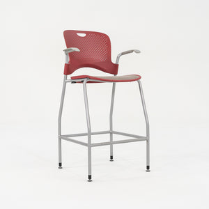 2013 Jeff Weber for Herman Miller Caper Stacking Bar Stool In Red with Arms 11x Available