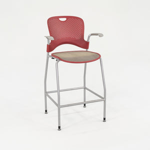 2013 Jeff Weber for Herman Miller Caper Stacking Bar Stool In Red with Arms 11x Available