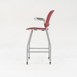 2013 Jeff Weber for Herman Miller Caper Stacking Bar Stool In Red with Arms 11x Available
