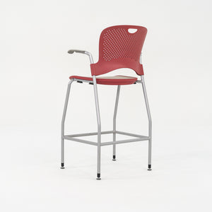 2013 Jeff Weber for Herman Miller Caper Stacking Bar Stool In Red with Arms 11x Available