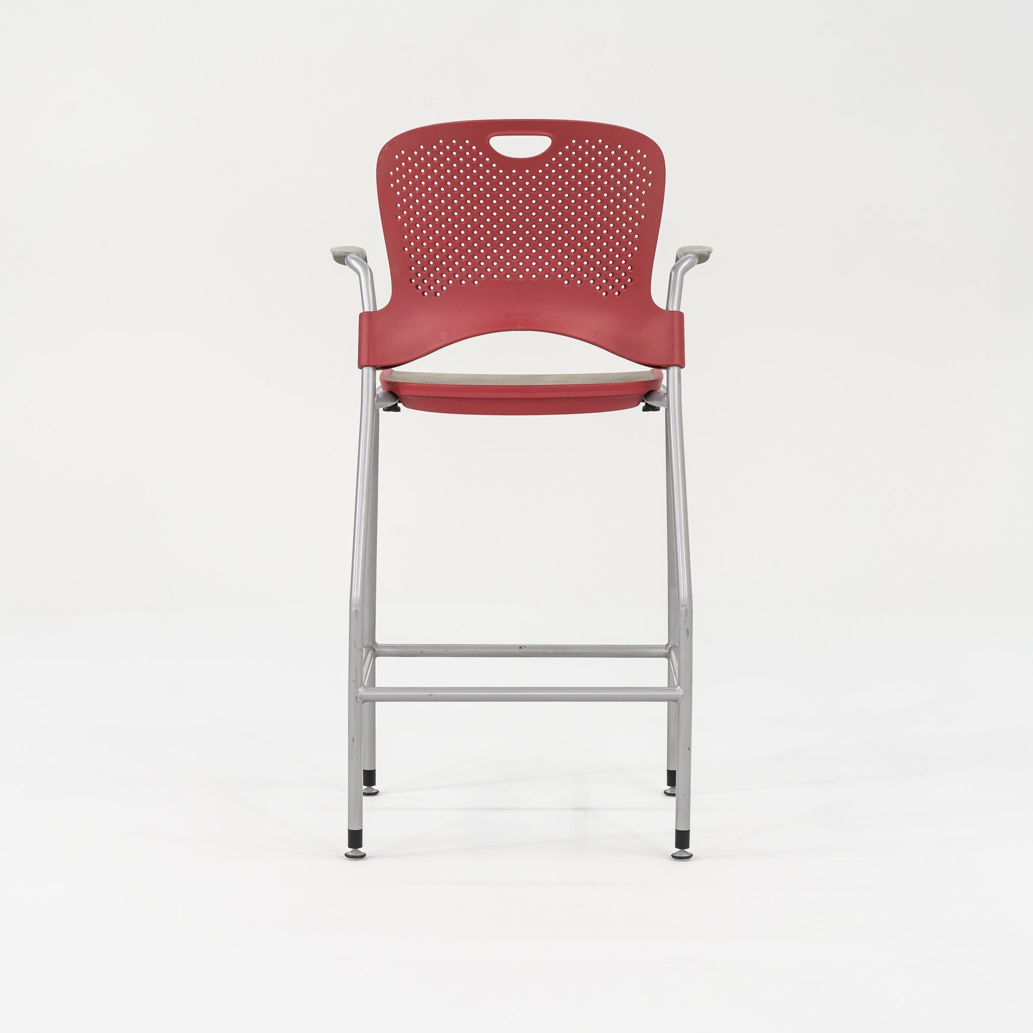 2013 Jeff Weber for Herman Miller Caper Stacking Bar Stool In Red with Arms 11x Available