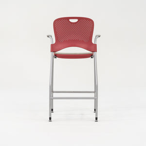 2013 Jeff Weber for Herman Miller Caper Stacking Bar Stool In Red with Arms 11x Available