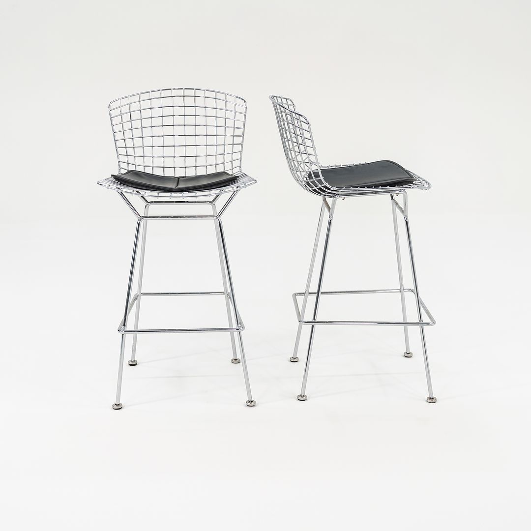 2014 Pair of Bertoia Bar Stools, Model 428C by Harry Bertoia for Knoll in Chrome