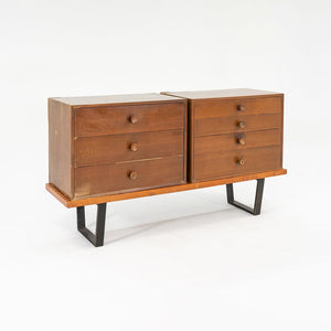 1954 BCS Four Drawer Cabinet, Model 4606 by George Nelson for Herman Miller in Walnut (without bench)