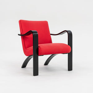 1990s Bentwood Lounge Chair by Thonet in Red Fabric with Ebonized Bentwood, 4x Available