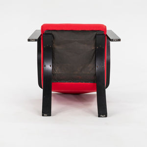 1990s Bentwood Lounge Chair by Thonet in Red Fabric with Ebonized Bentwood, 4x Available